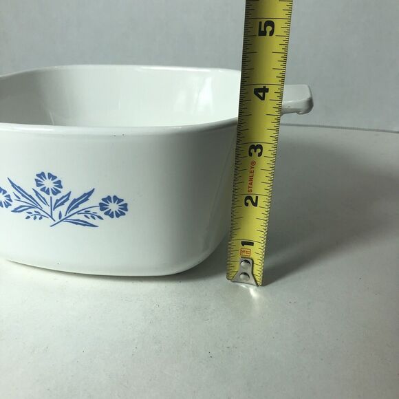 Corning Ware Casserole Dish Blue Cornflower Square P-1 3/4-B No Lid Vintage B4 - Picture 2 of 10